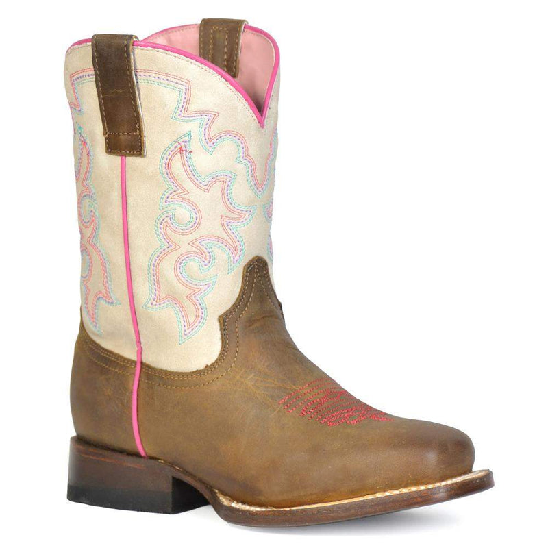 Roper Footwear Little Kids Maci 8 In Cream Top Boot