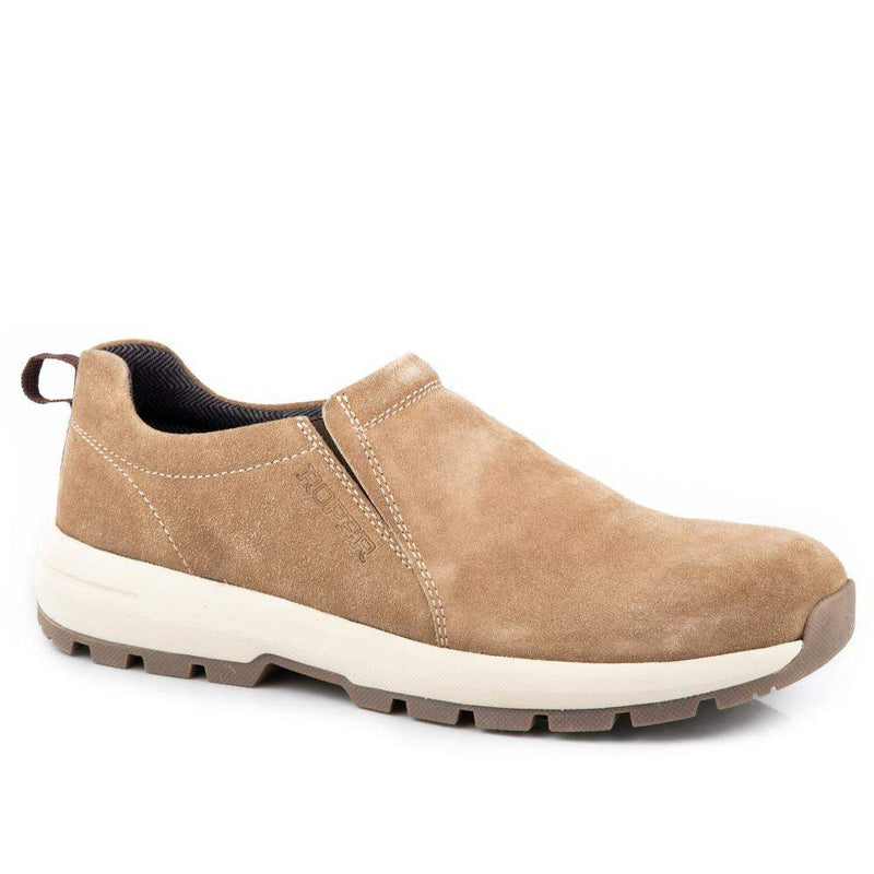 Roper Footwear Men's Braun Tan Suede Slip On Casual
