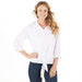 True Blue Women's White Tie Front Top