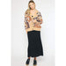 Women's Tan Printed Cardigan