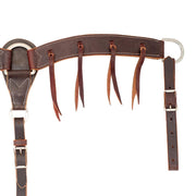 2 Inch Chocolate Harness Leather Breast Collar with Latigo Strings