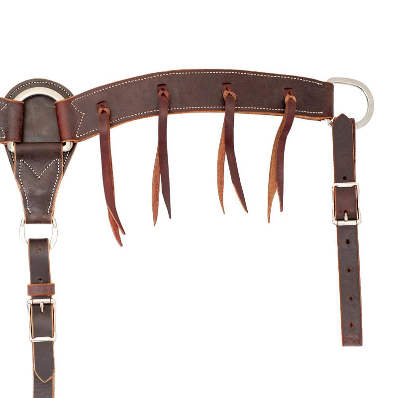 2 Inch Chocolate Harness Leather Breast Collar with Latigo Strings