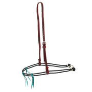 Double Diamond Braided Rope Noseband with Turquoise Latigo Ties