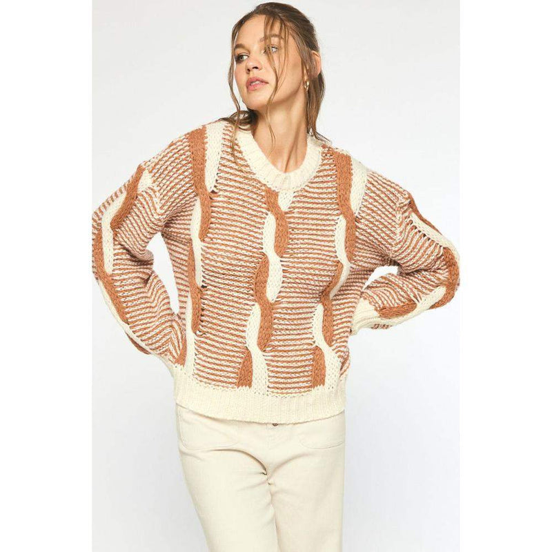 Entro Women's Rust Twist Sweater