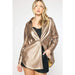 Entro Women's Gold Metallic Shacket