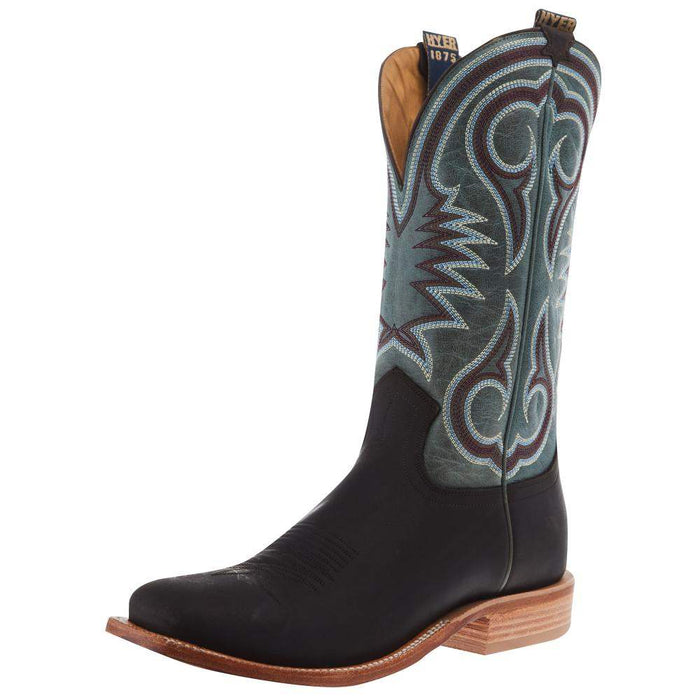 Hyer Boots Mens Codell Vintage Camel 13 In Denim Bravo Goat Top Cowboy Boot