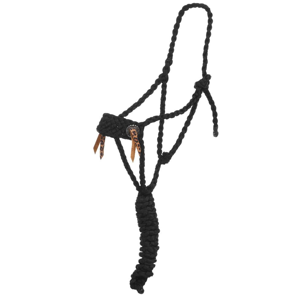 Special C Muletape Halter and 8ft Lead Rope with Slotted Concho Leopar