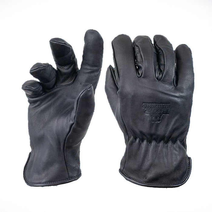 Thick Fleece-Lined Water Resistant Black Cowhide Work Gloves