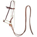 Rope Nose Oiled Leather Training Hackamore Bridle with Split Reins