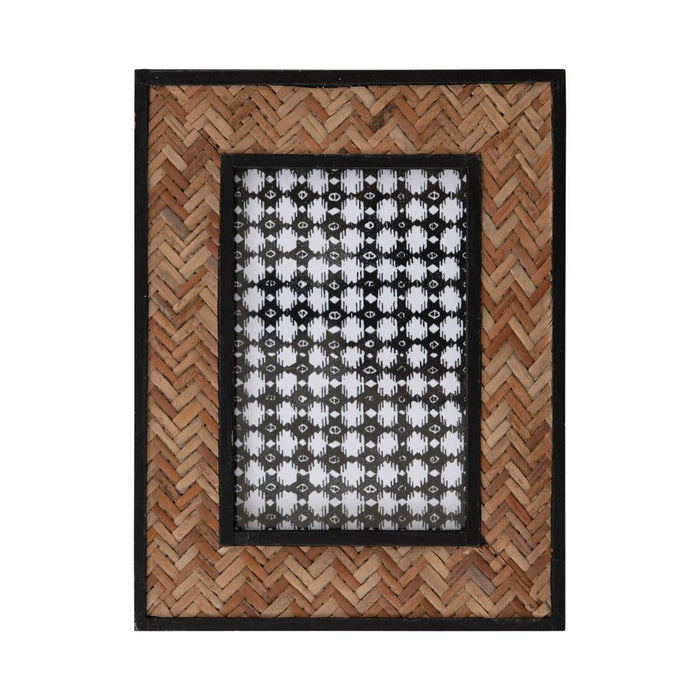 Bamboo Photo Frame with Herringbone Pattern