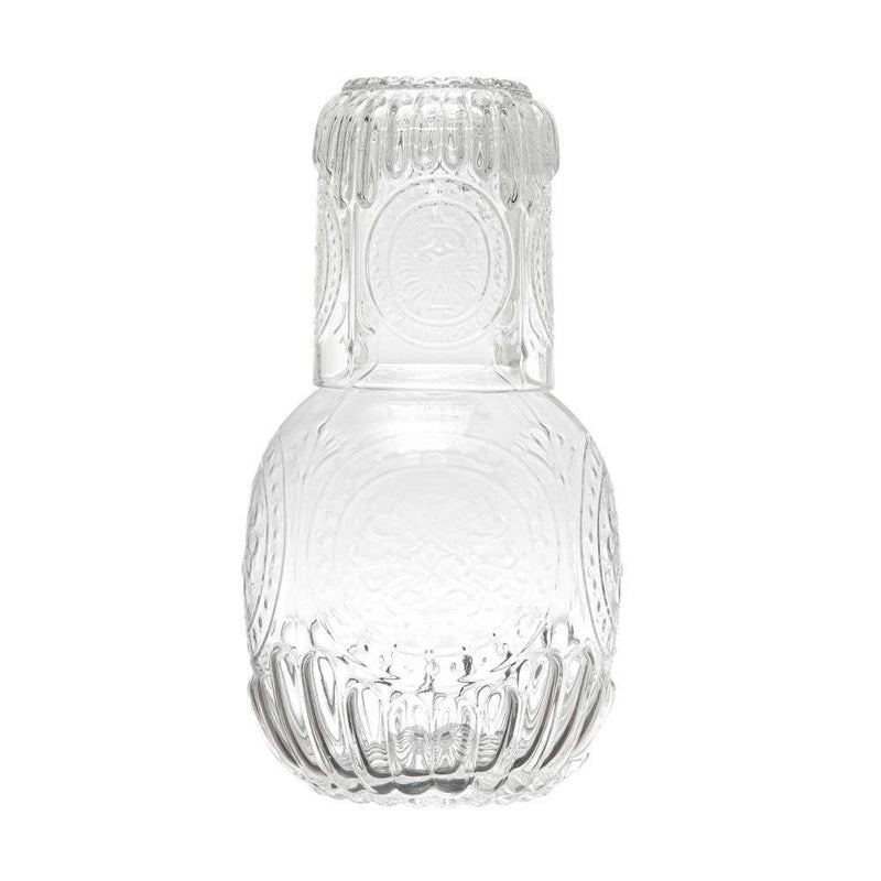 Creative Co-Op Embossed Glass Carafe