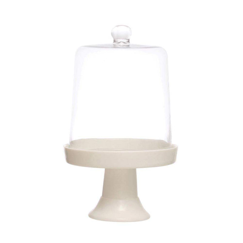 Creative Co-Op Glass Pedestal with Glass Cloche