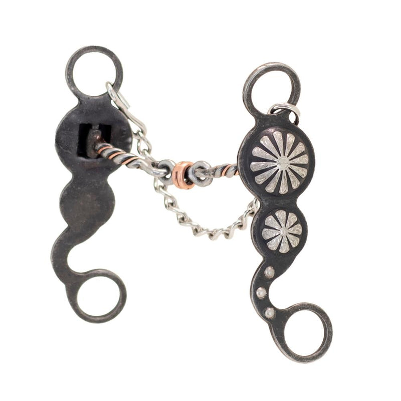 Nellie Miller Double Concho Twisted Wire Dog Bone Shank Bit