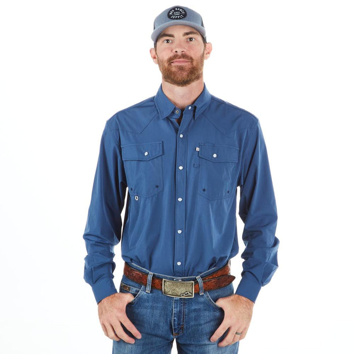Men's Dark Blue Snap Shirt