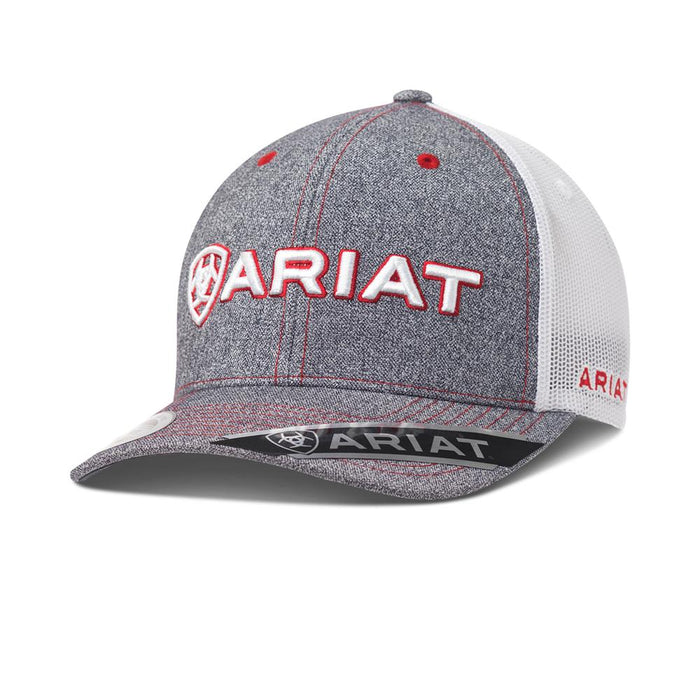 Ariat Men's Grey with Red Logo Cap