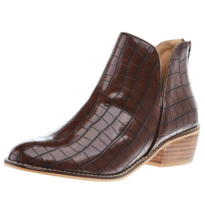 Women's Brown Croco Vanish Bootie