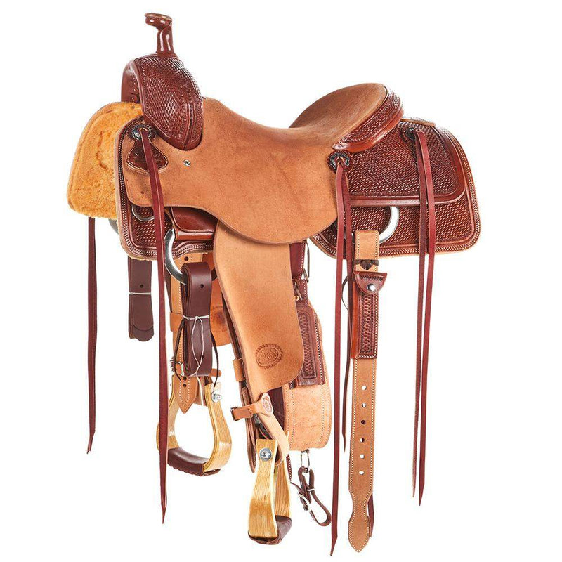 Nrs Competitors Chestnut 1/2 Breed Baby Basket Stamp Ranch Cutter Saddle
