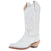Childrens All Over White Almond Toe Cowboy Boot