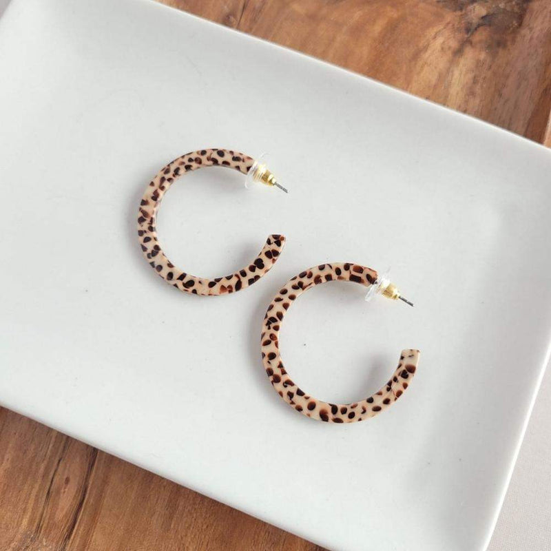 Spiffy & Splendid Cammy Brown Dot Hoops