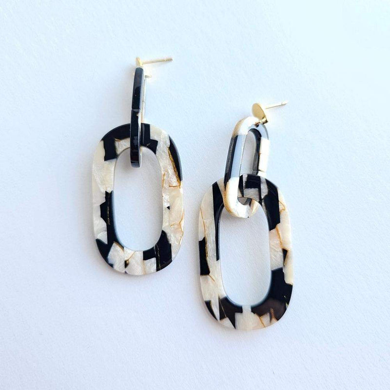 Spiffy & Splendid Chrissy Onyx and Pearl Earrings