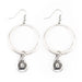 West And Company Silver Cowboy Hat Charm Hoop Earrings