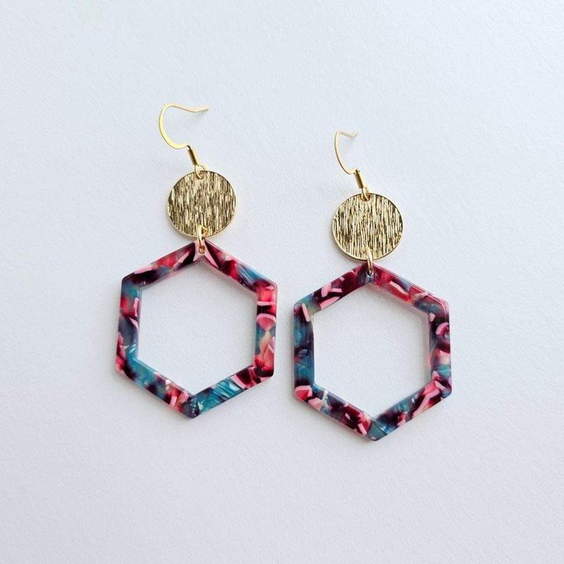 Spiffy & Splendid Lennox Magenta Teal Earrings