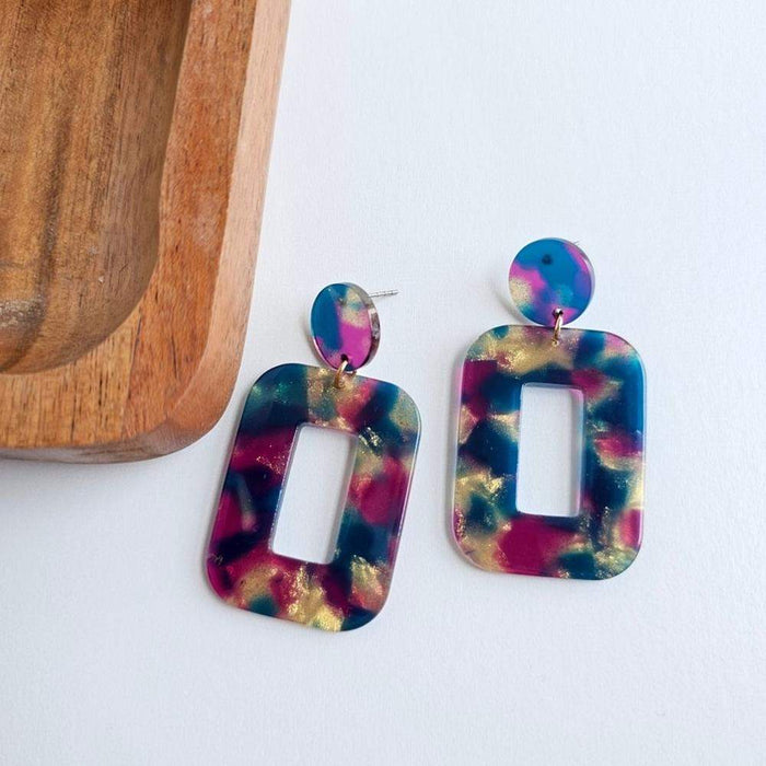 Spiffy & Splendid Margot Golden Navy Maroon Earrings