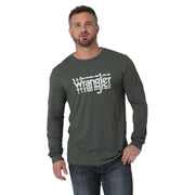 Wrangler Men's Gray Logo Long Sleeve T-Shirt