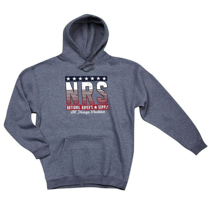 NRS Grey Red and White Stars Logo Hoodie