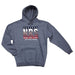 NRS Grey Red and White Stars Logo Hoodie
