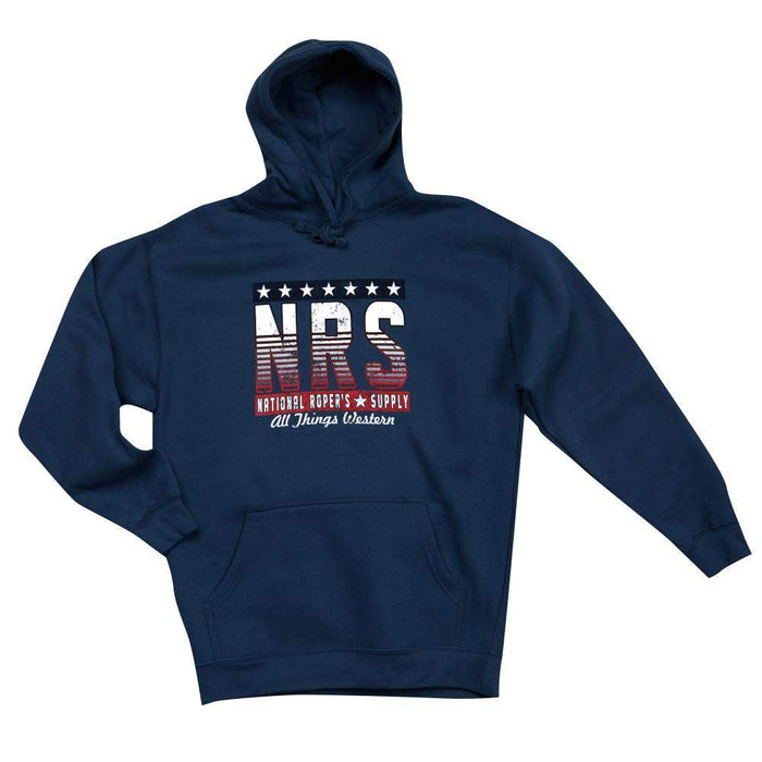 Indigo Red and White Stars Logo Hoodie