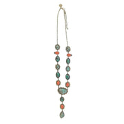 Multi-Colored Stone Concho Lariat Necklace