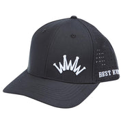Black and White Embroidered Crown Cap