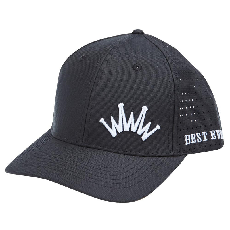 Black and White Embroidered Crown Cap