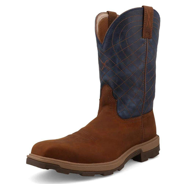 Twisted X Mens UltraLiteNano Toe Mocha Denim 11in Top Work Boot