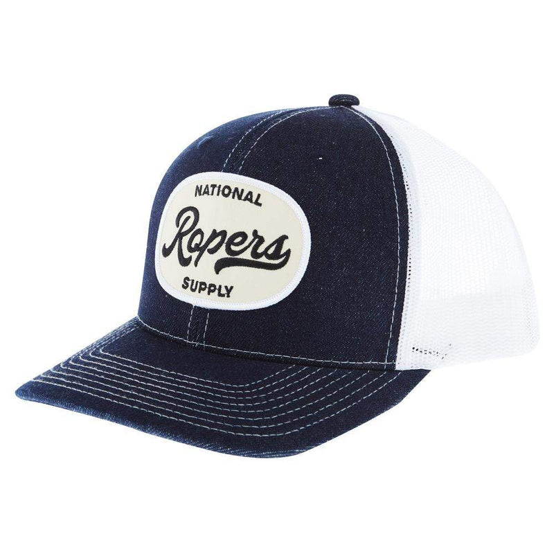 Oval Patch Denim Blue and White Cap