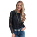Cruel Denim Womens Black Georgette Long Sleeve Blouse