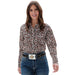 Cruel Denim Women's Brown Girlfriend Fit Brown Leopard Print Western Shirt