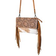 Floral Hand Tooled Cowhide Crossbody