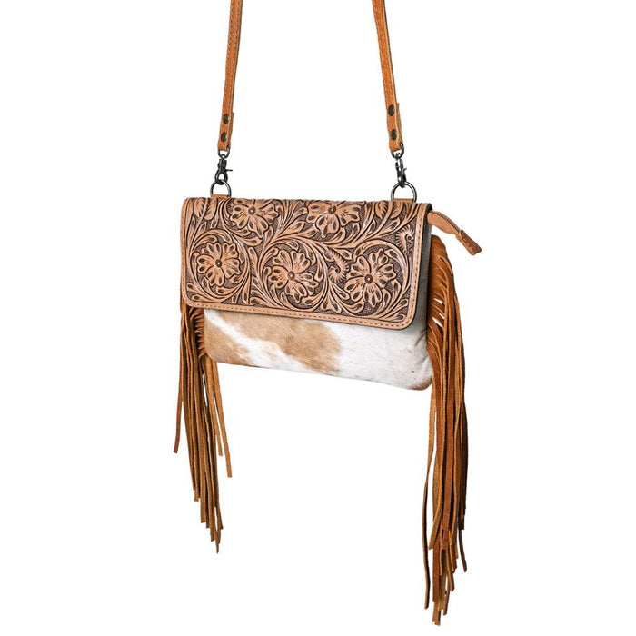 Floral Hand Tooled Cowhide Crossbody