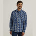 Wrangler Men's Navy Plaid Fashion Snap Shirt