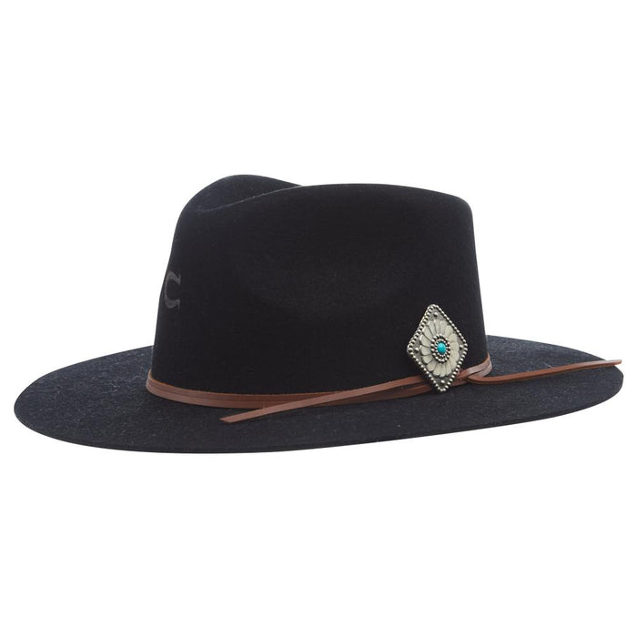 Black Lone Butte 3in Brim Wool Fashion Hat