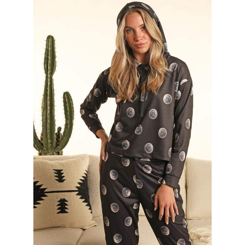Rock & Roll Denim Women's Concho Print Hoodie