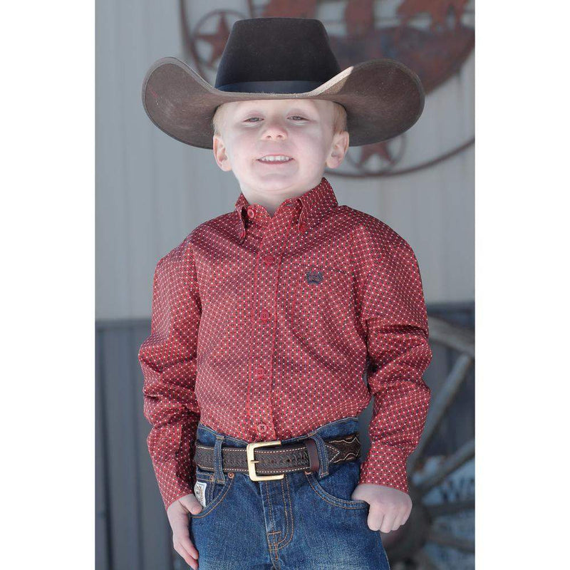 Cinch Boy's Geometric Print Button Down Shirt