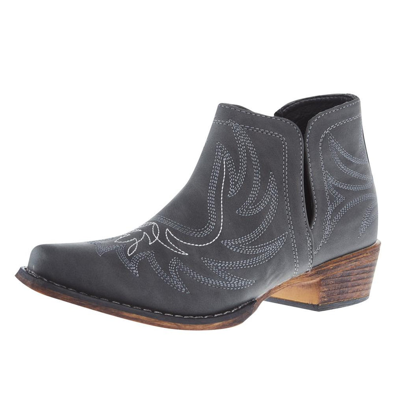 Women's Ava Black Faux Leather Snip Toe Bootie