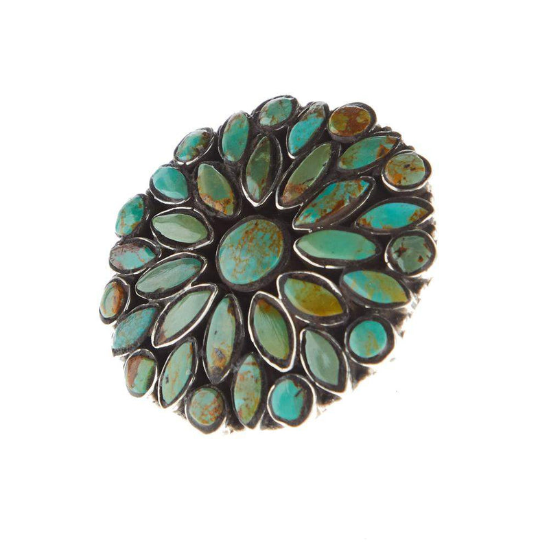 Paige Wallace Green Turquoise Medallion Adjustable Ring