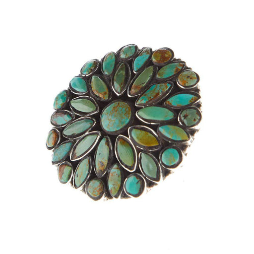 Paige Wallace Green Turquoise Medallion Adjustable Ring