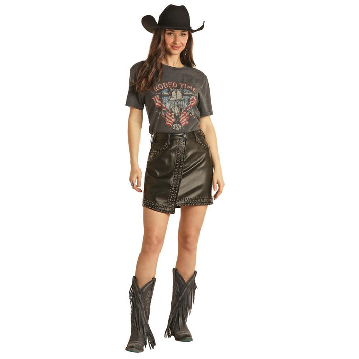 Women's Black Studded Skirt