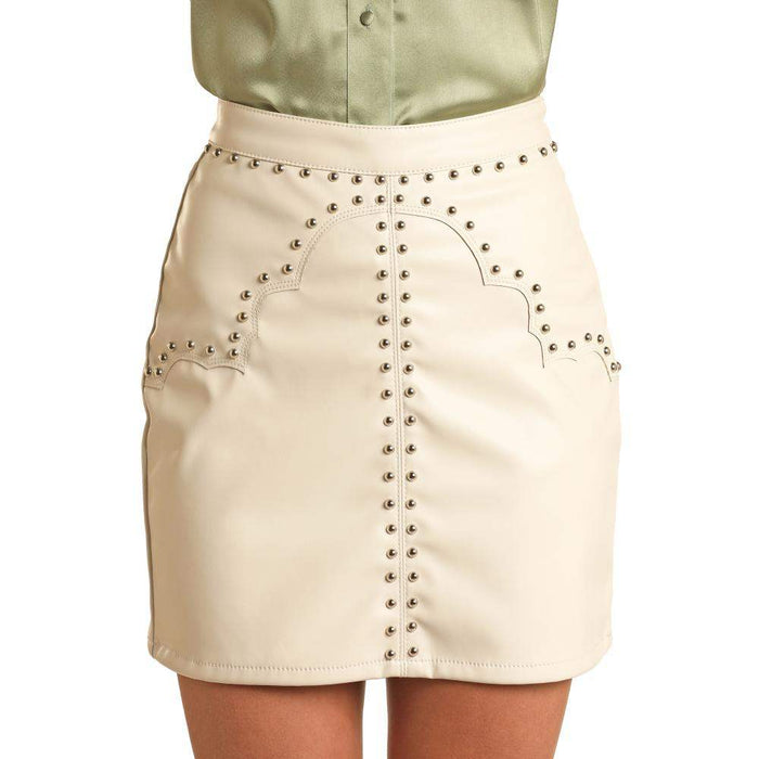 Rock & Roll Denim Women's Western Yoke Leather Skirt