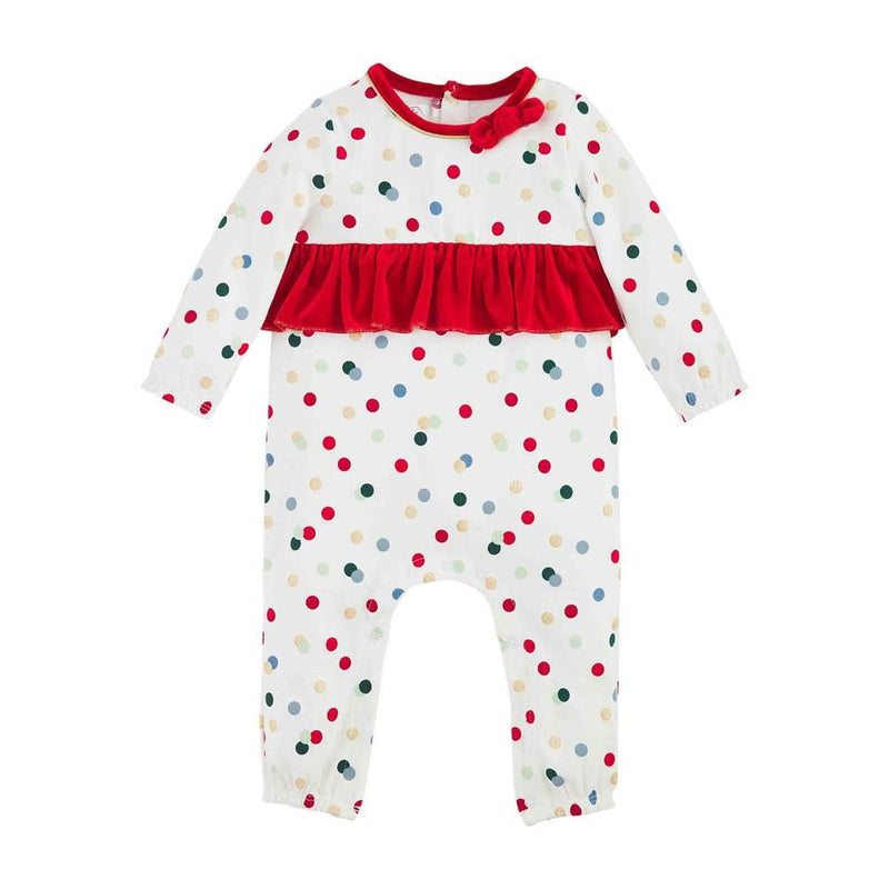 Baby Girl Christmas Polka Dot Bodysuit
